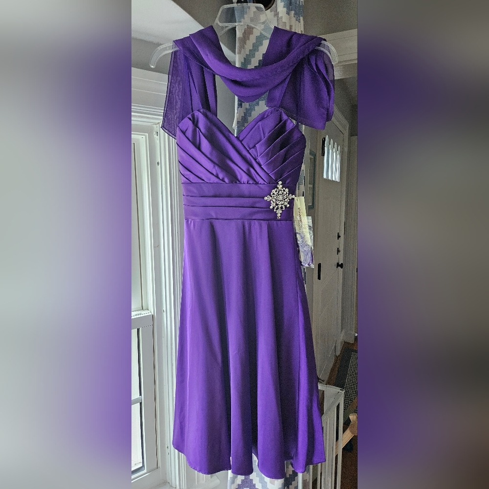 NWT Purple semi prom wedding special occasion dress